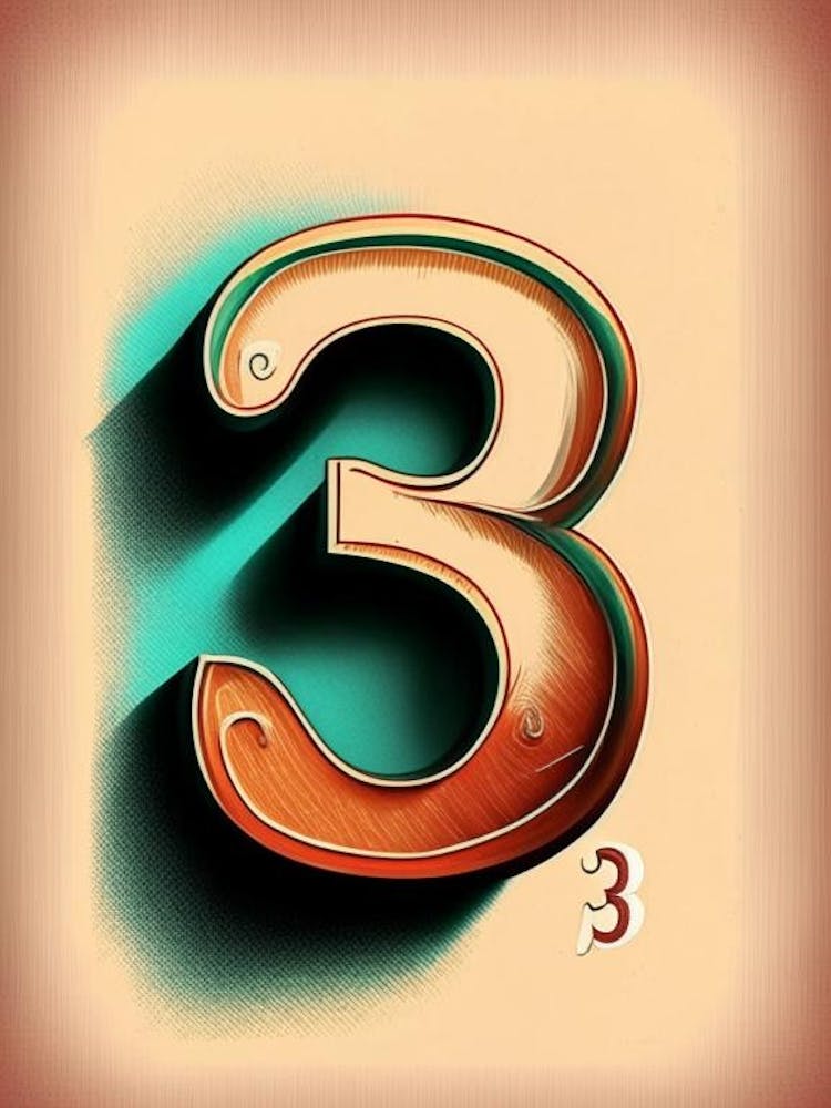 31, Number, Education Retro Drawing 1