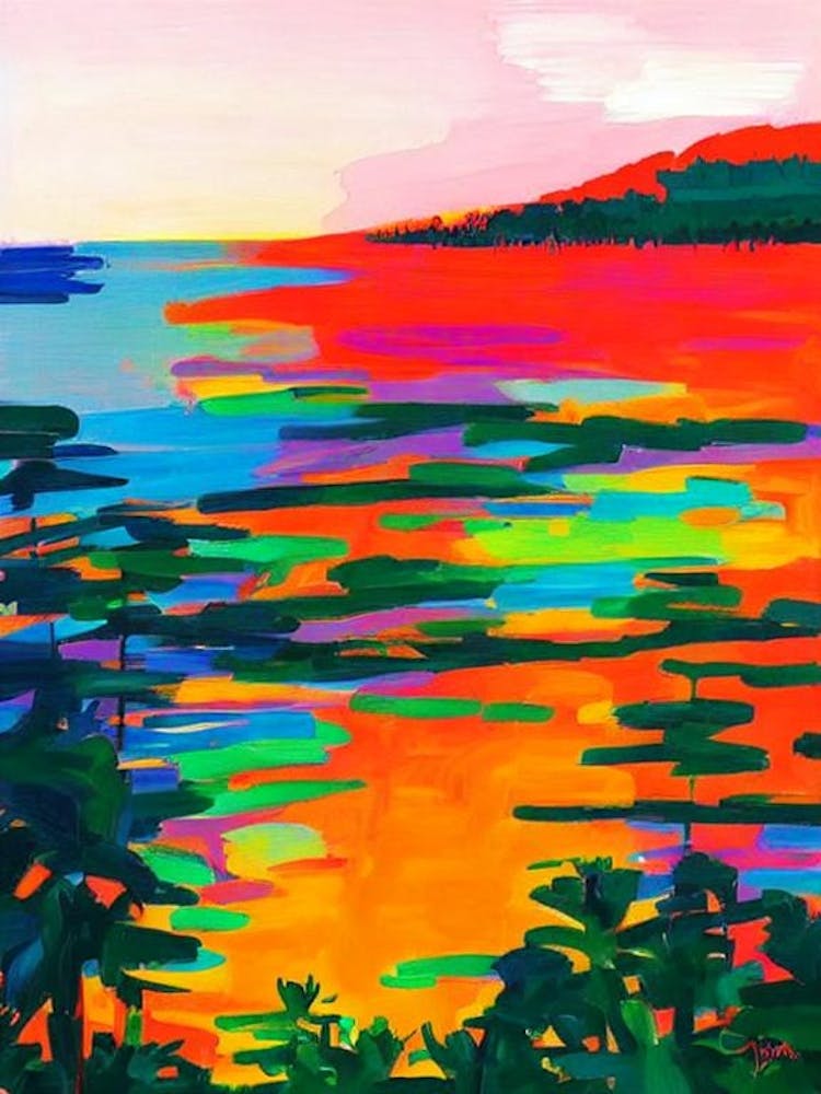 Jimbaran Beach, Bali, Indonesia Hockney Style