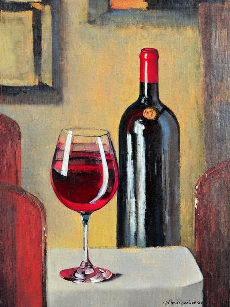 Pinotage Rosé Oil Painting Cocktail Poster