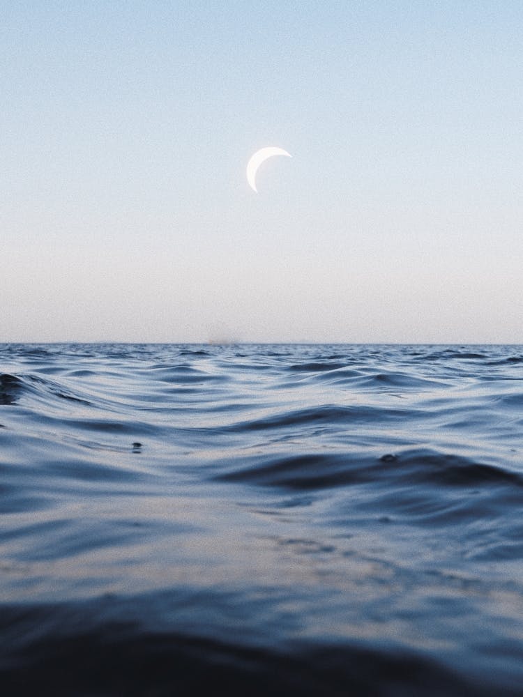 Moon Over The Minimalist Ocean