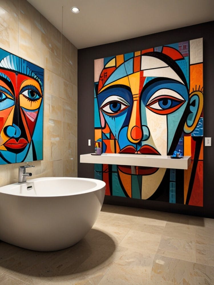 Abstract Bathroom Art