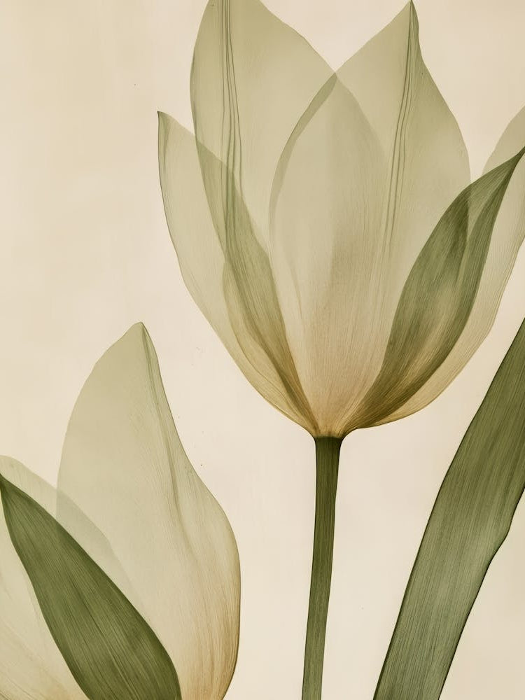 Green Beige Close Up Petals 7