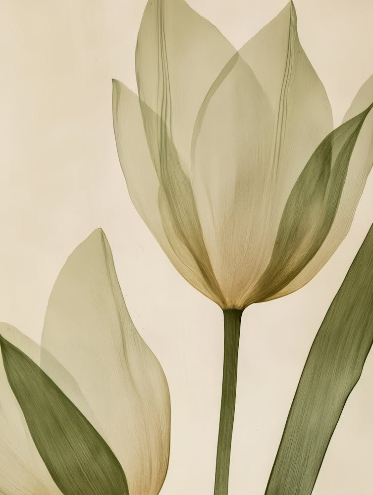 Green Beige Close Up Petals 7