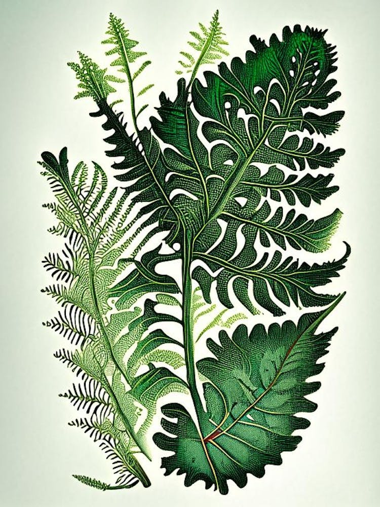 Royal Fern Wildflower Vintage Botanical 2
