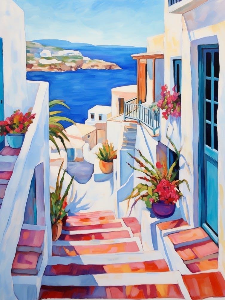 Mykonos Greece 2 Fauvist Painting