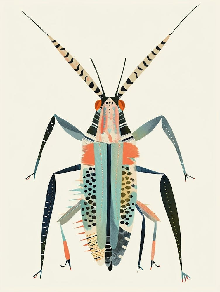 Colourful Insect Illustration Cricket 3