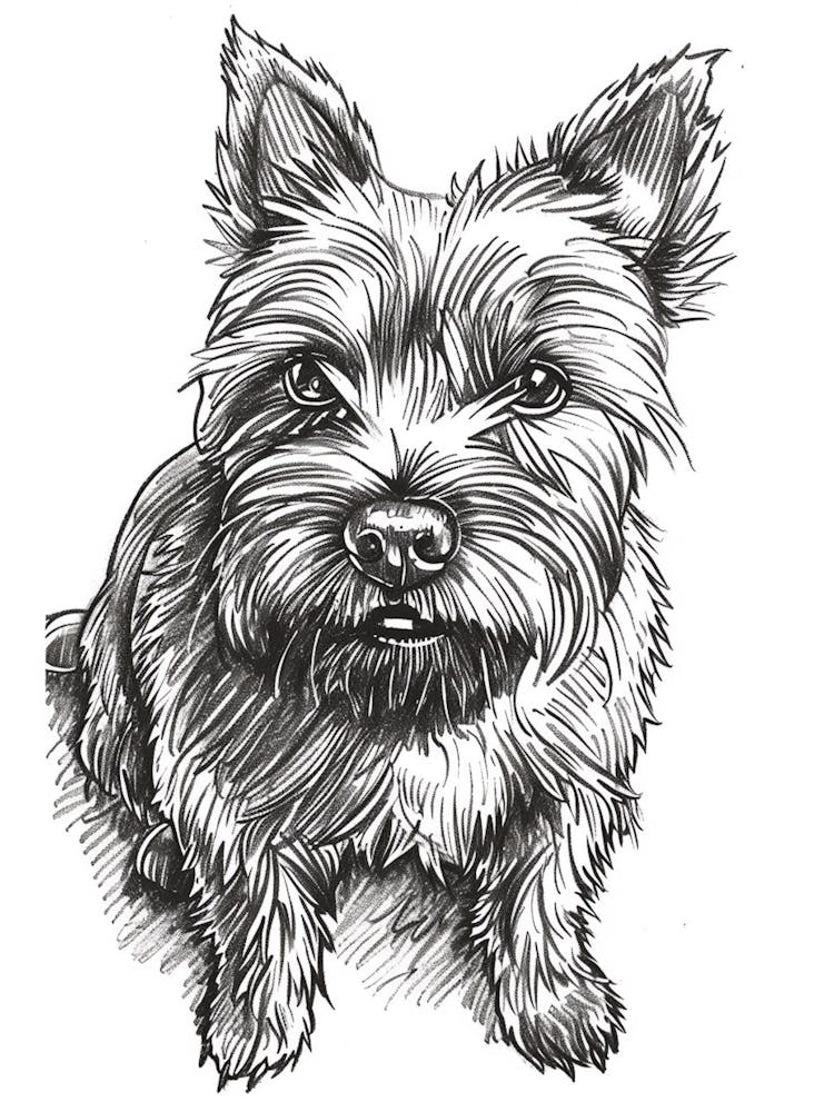 Lakeland Terrier Hund Strichskizze 3