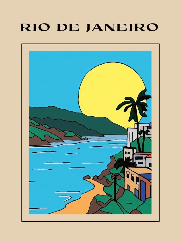 Minimal Design Style Of Rio De Janeiro, Brazil 7 Poster