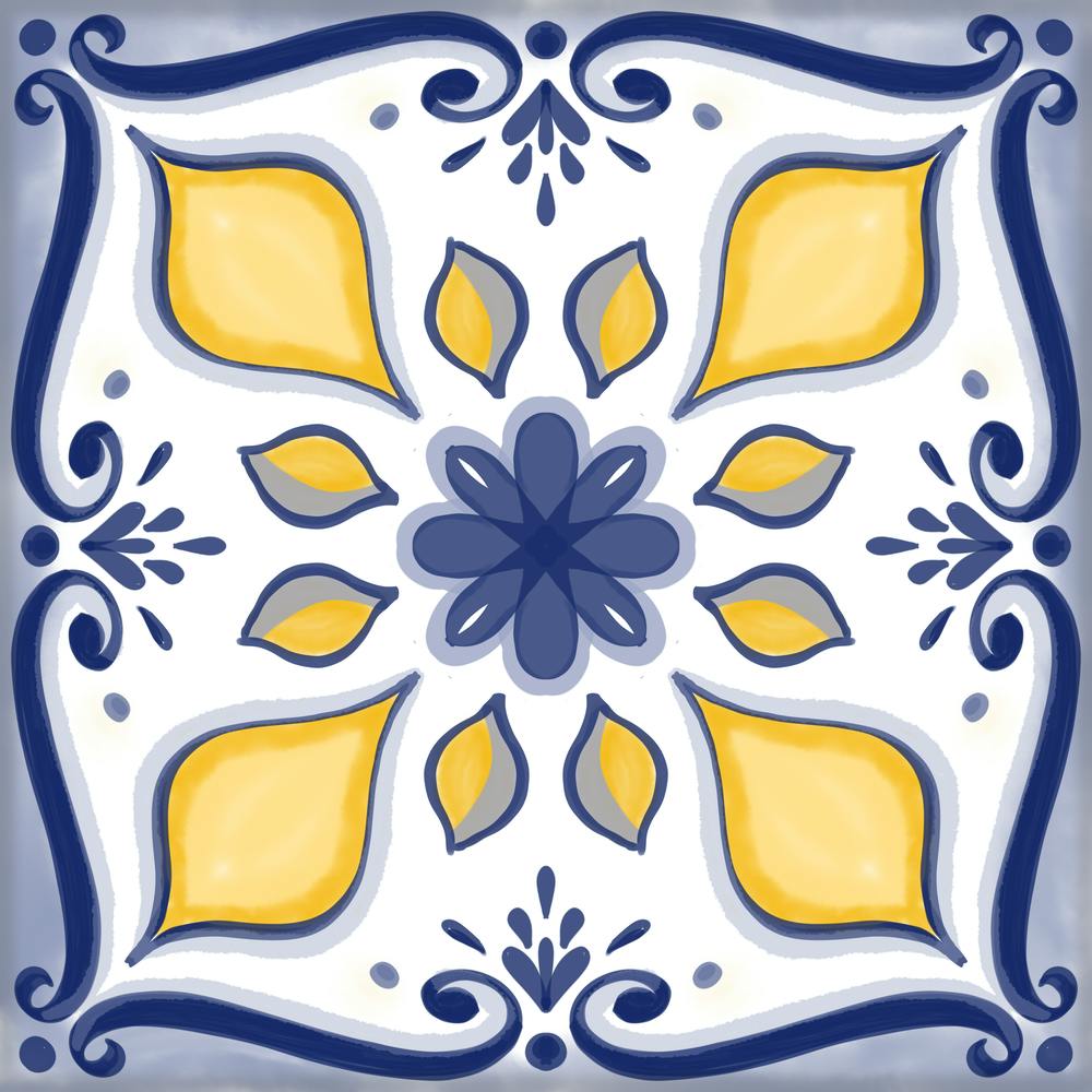 Blue And Yellow Tile