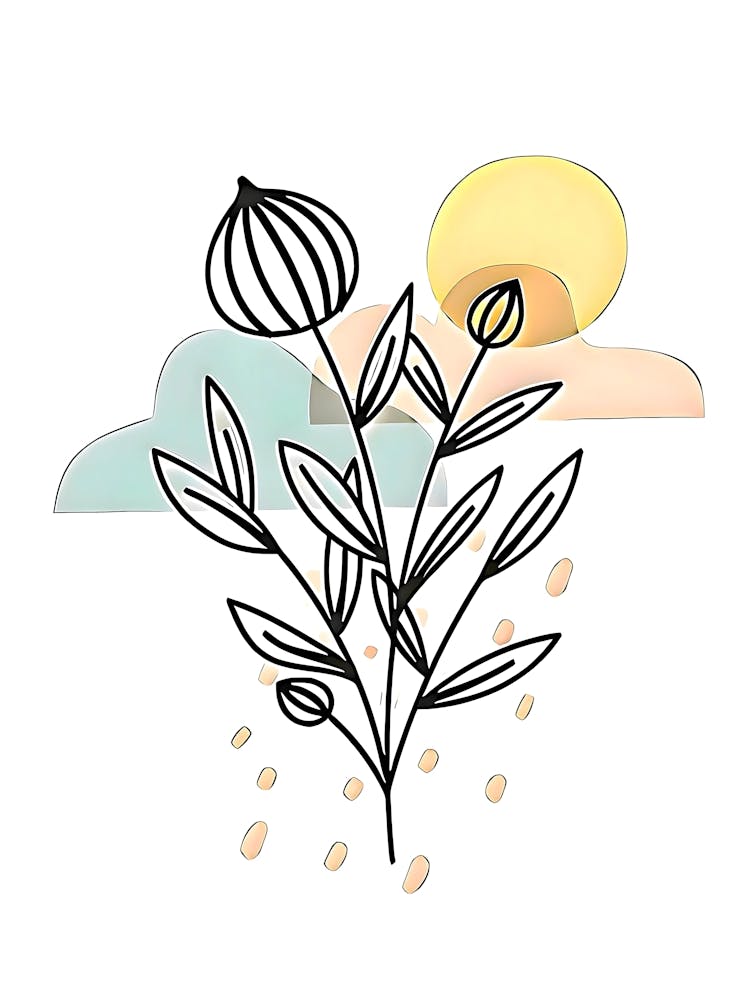 Sunlit Serenity – Abstract Floral Landscape