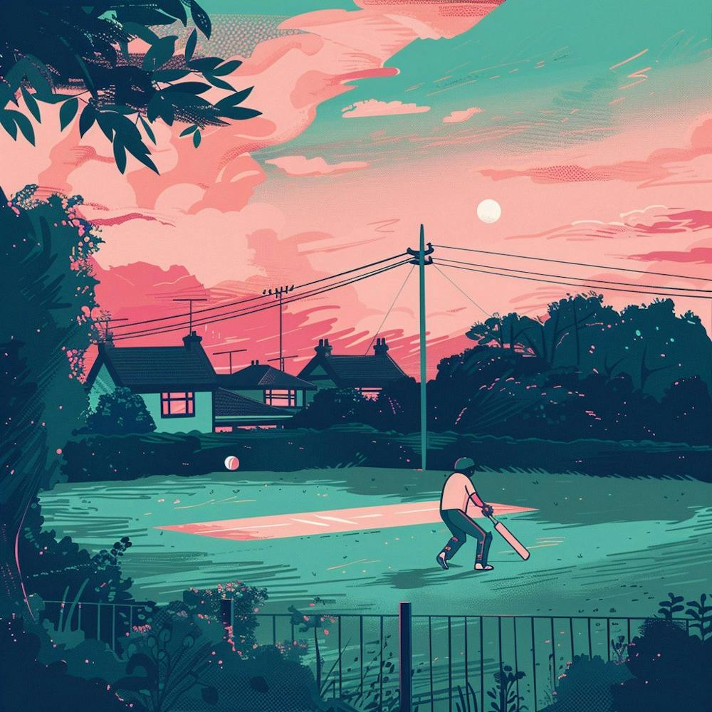 Cricket Field At Sunset