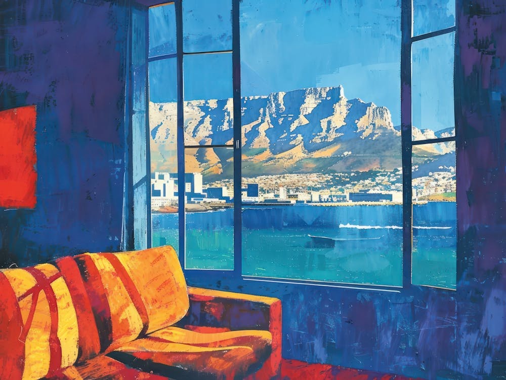 Cape Town From The Window View Painting 3