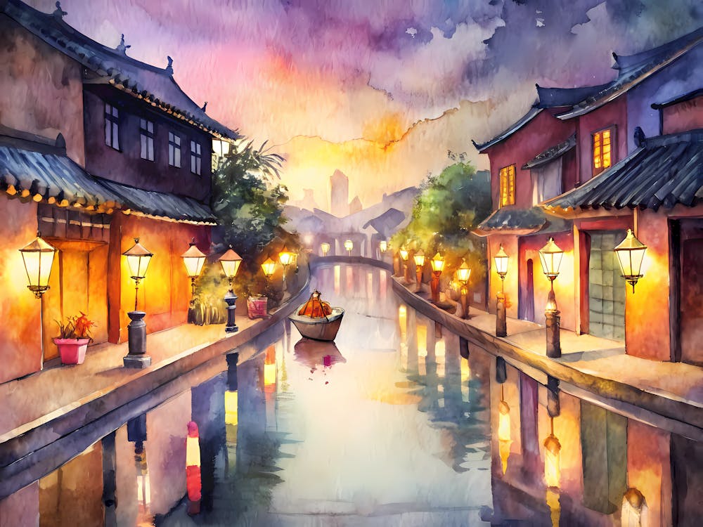 Hoi An Vietnam A Vintage Illustration 1