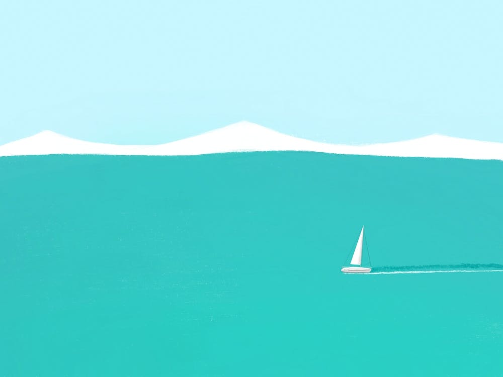 Segelboot und Ozean