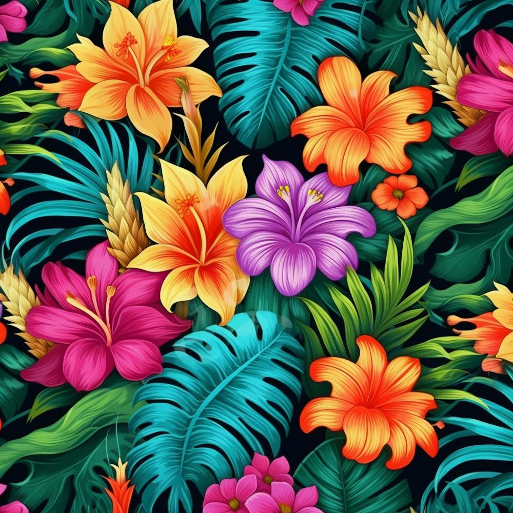 Tropical Flowers Seamless Pattern