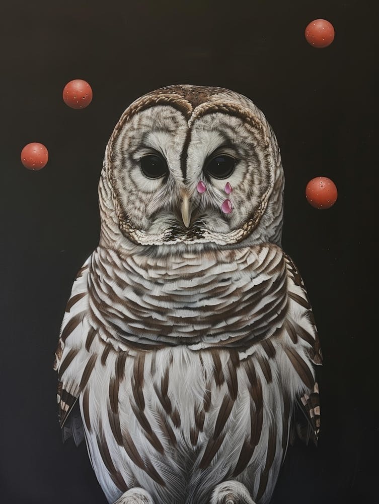 Owl With Red Dots