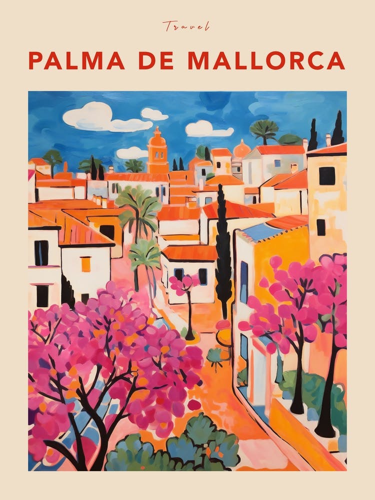 Palma De Mallorca Spain 3 Fauvist Travel Poster
