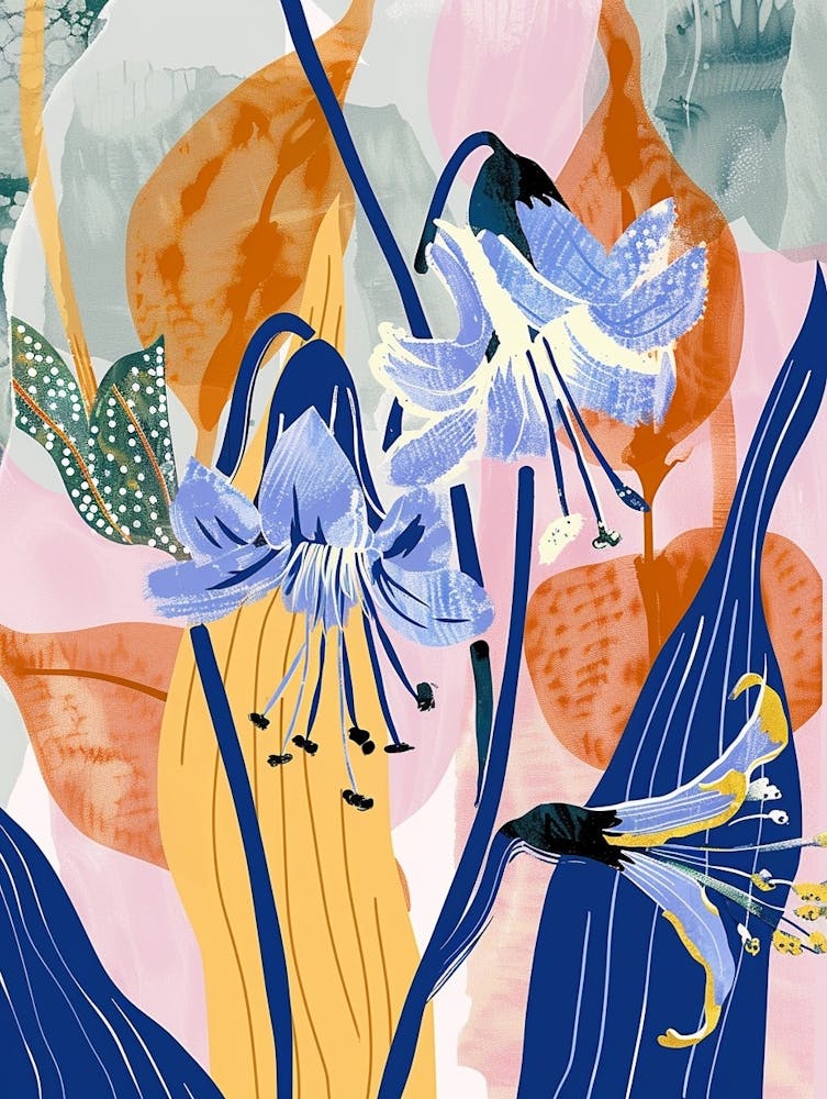 Colourful Flower Illustration Bluebell 3