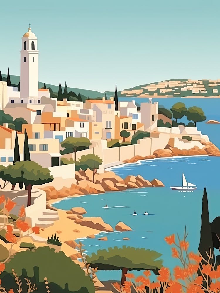 Ibiza, Spain, Graphic Illustration 4