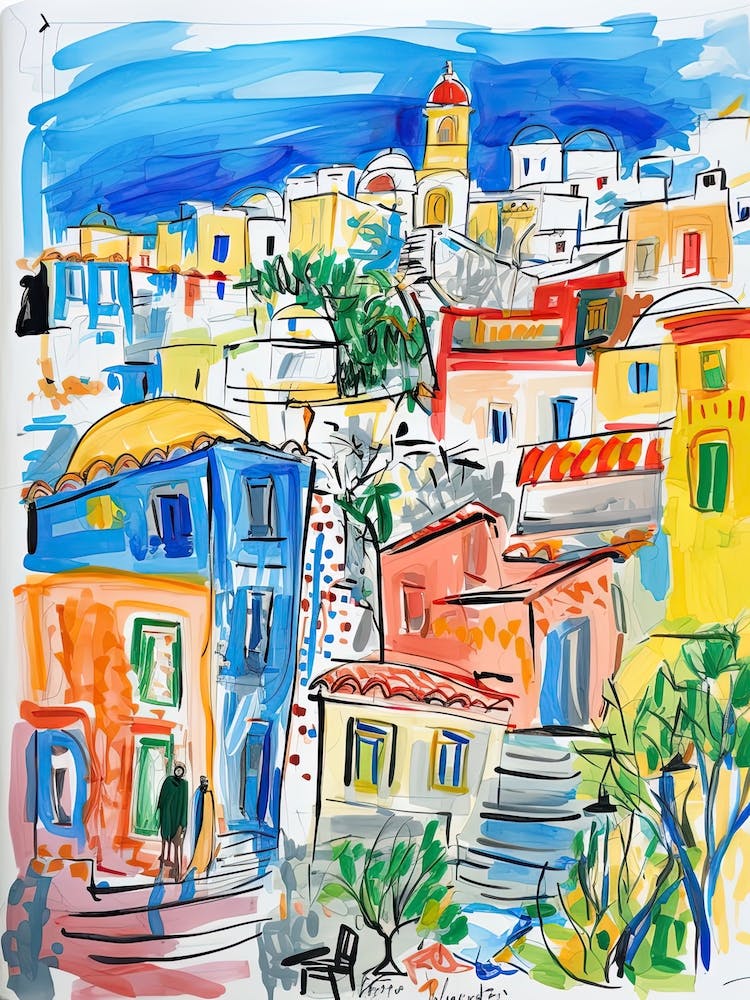 Athens, Dreamy Storybook Illustration 3