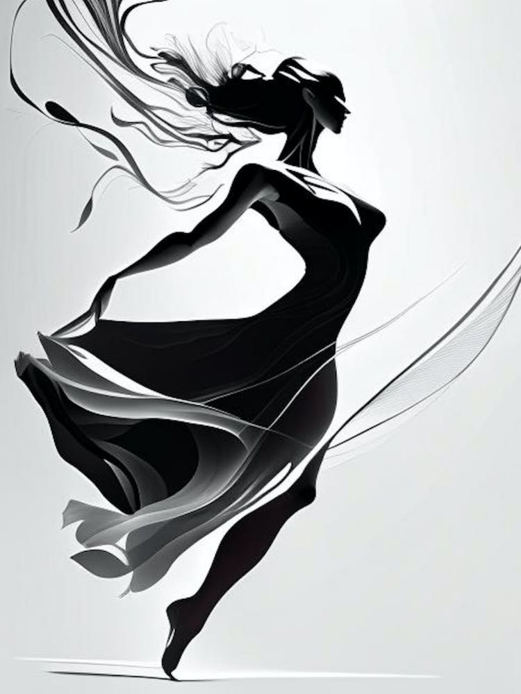 Dancer In Black And White