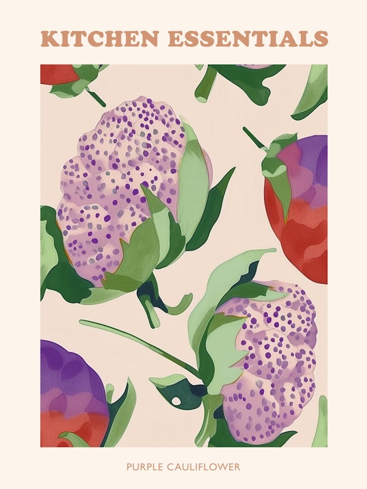 Purple Cauliflower Pattern Poster