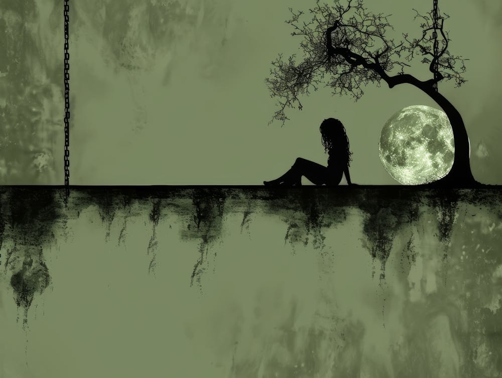 Girl Sitting Under A Tree