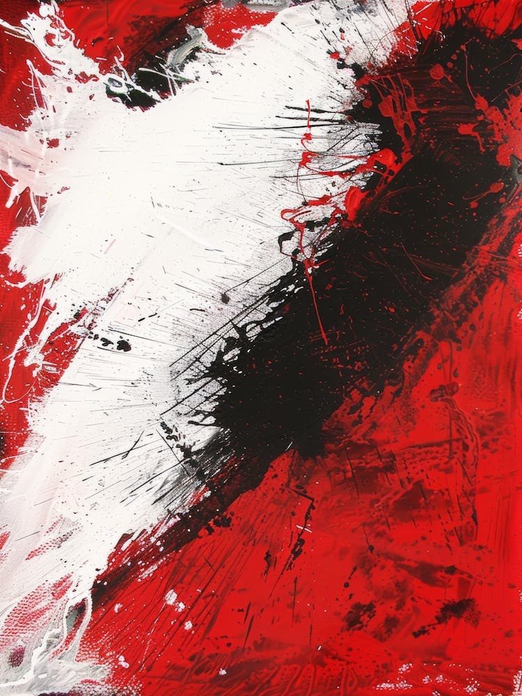 Abstract Red And White Painting 1