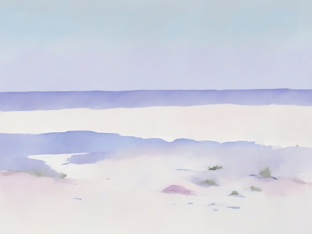 Watercolor Of A Beach
