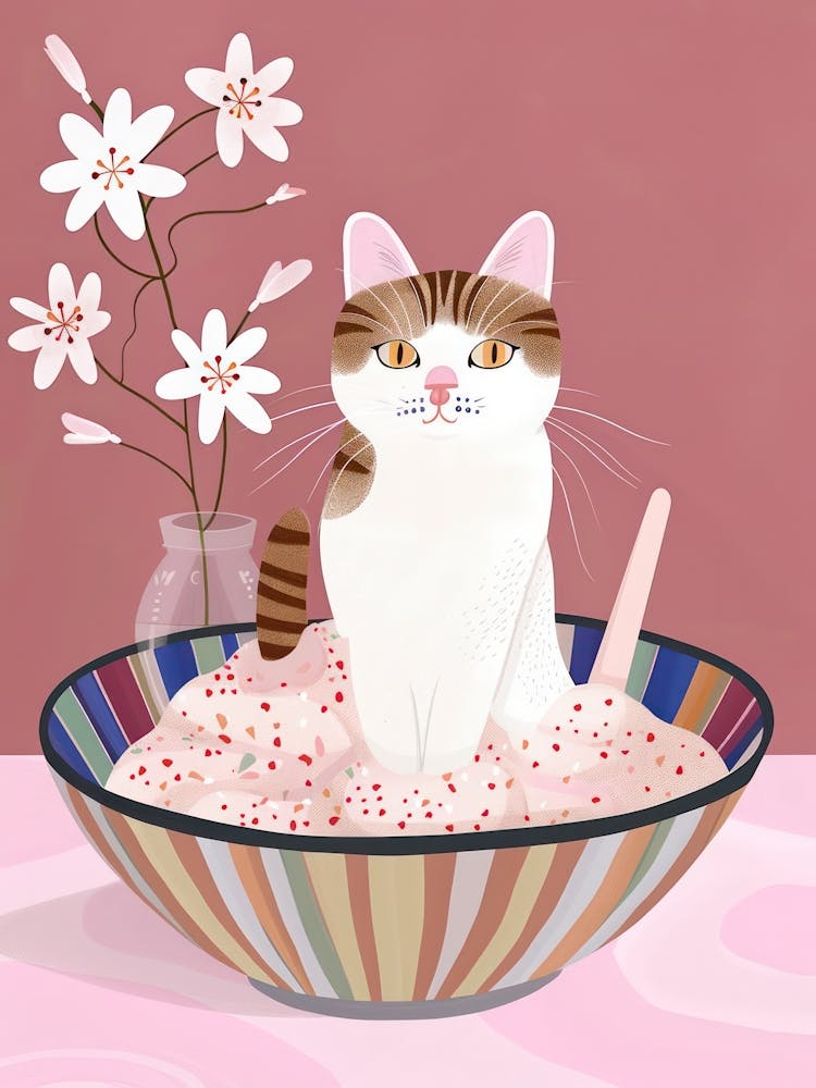 Cat In A Bowl