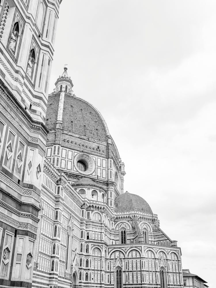 Florence Cathedral Dome, Italy - Black And White