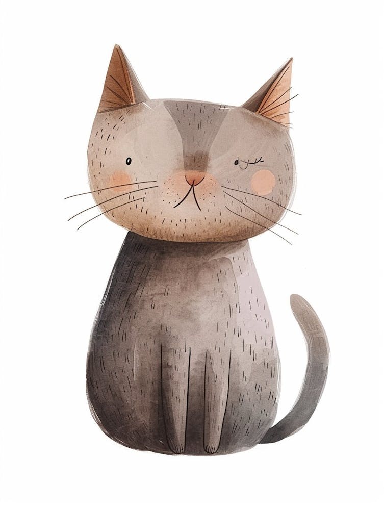 Chartreux Cat Clipart Illustration 3
