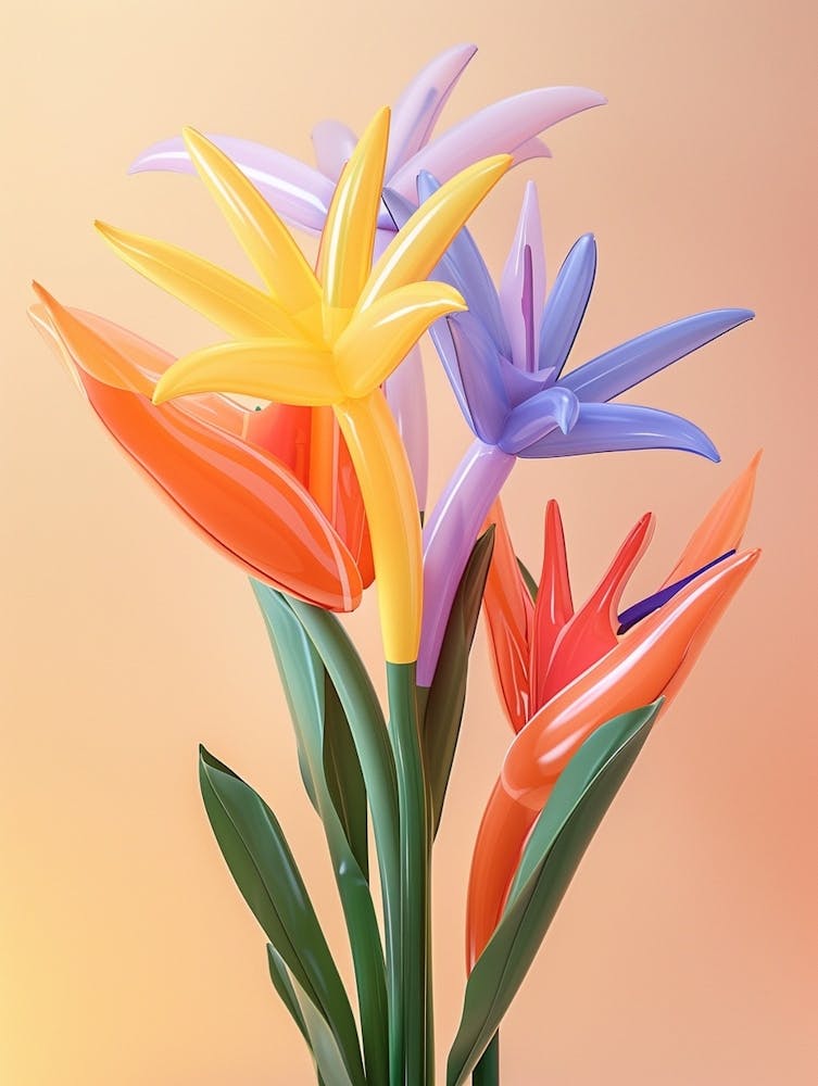 Verträumte Aufblasblumen Paradiesvogel 2