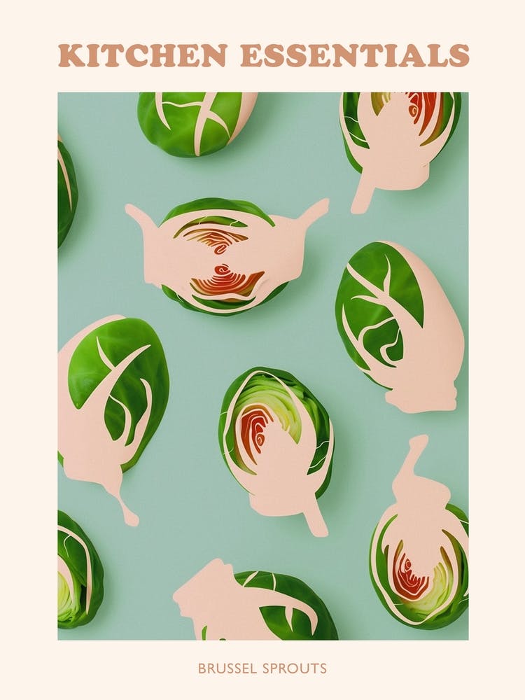 Brussel Sprouts Pattern Illustration 1 Poster