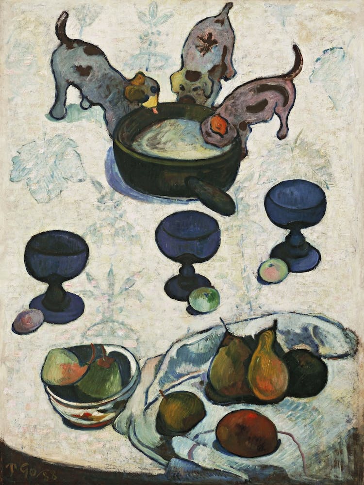 Still Life With Three Puppies, Paul Gauguin