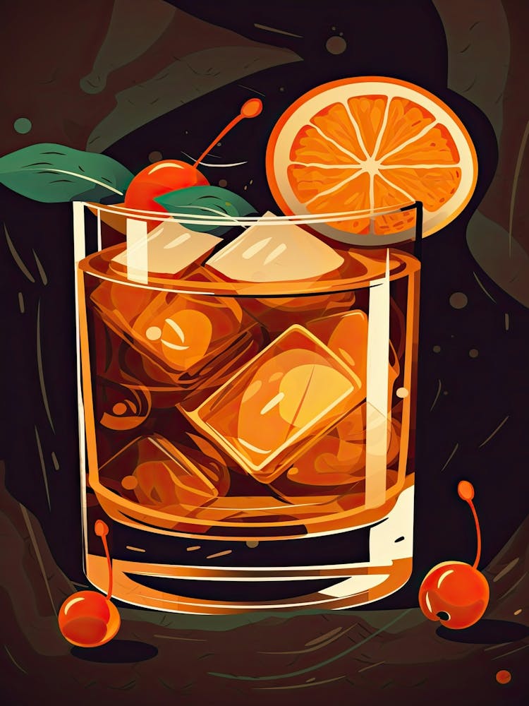 Old Fashioned Cocktail Mid Century Modern 1