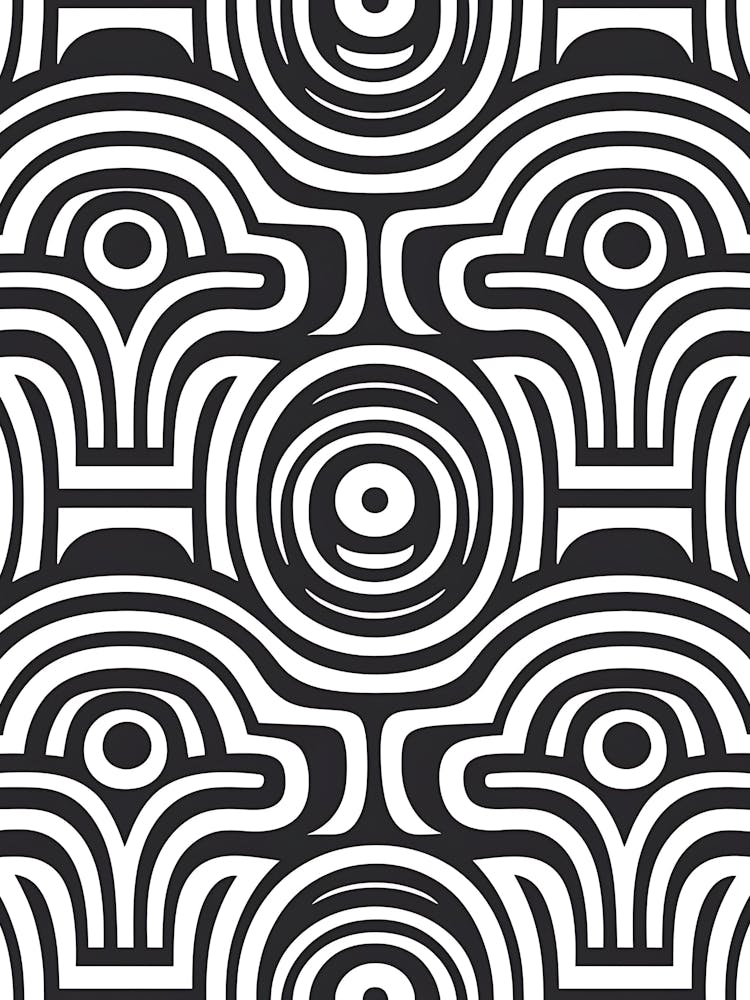 Abstract Black And White Seamless Pattern