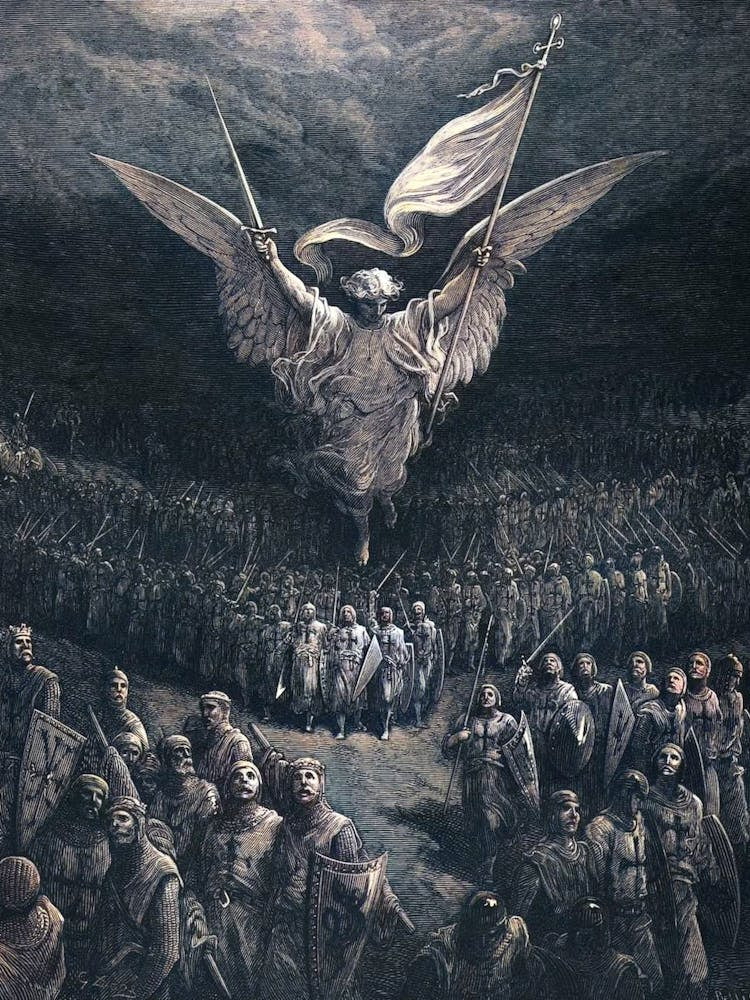 The Road to the Holy Land - Gustave Doré, 1877 Art HD Remastered Angel Biblical Dark Gothic Aesthetic Antique Famous Painting