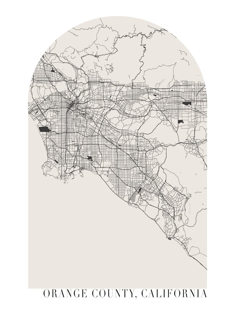 Orange County California Boho Minimal Arch Street Map 1