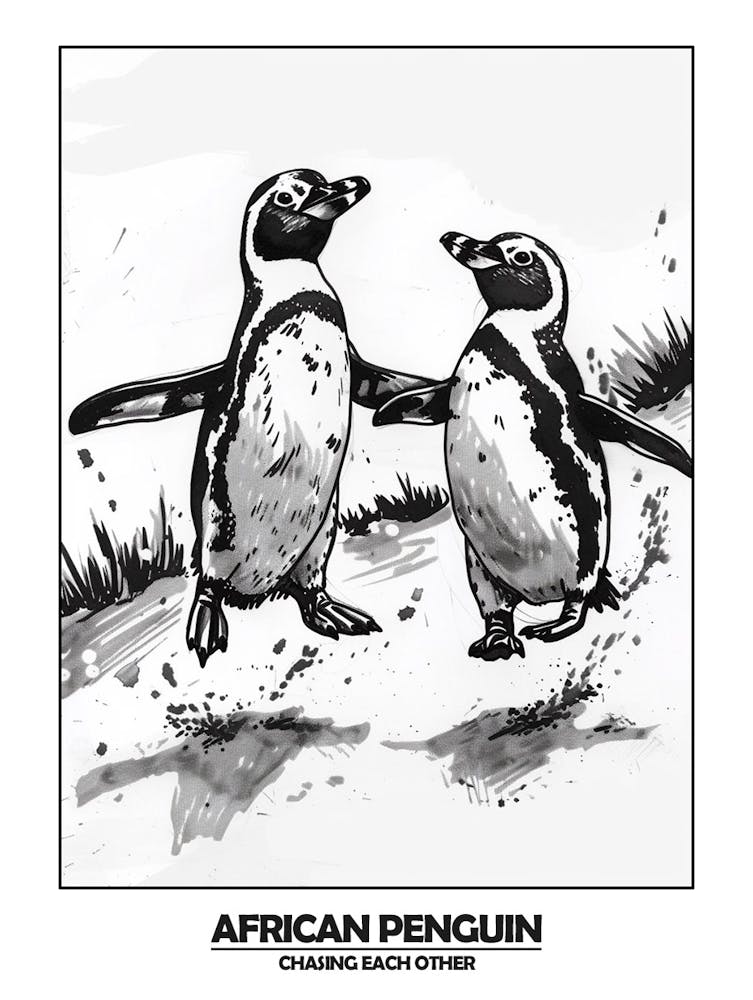 Penguins Chasing Eachother 2