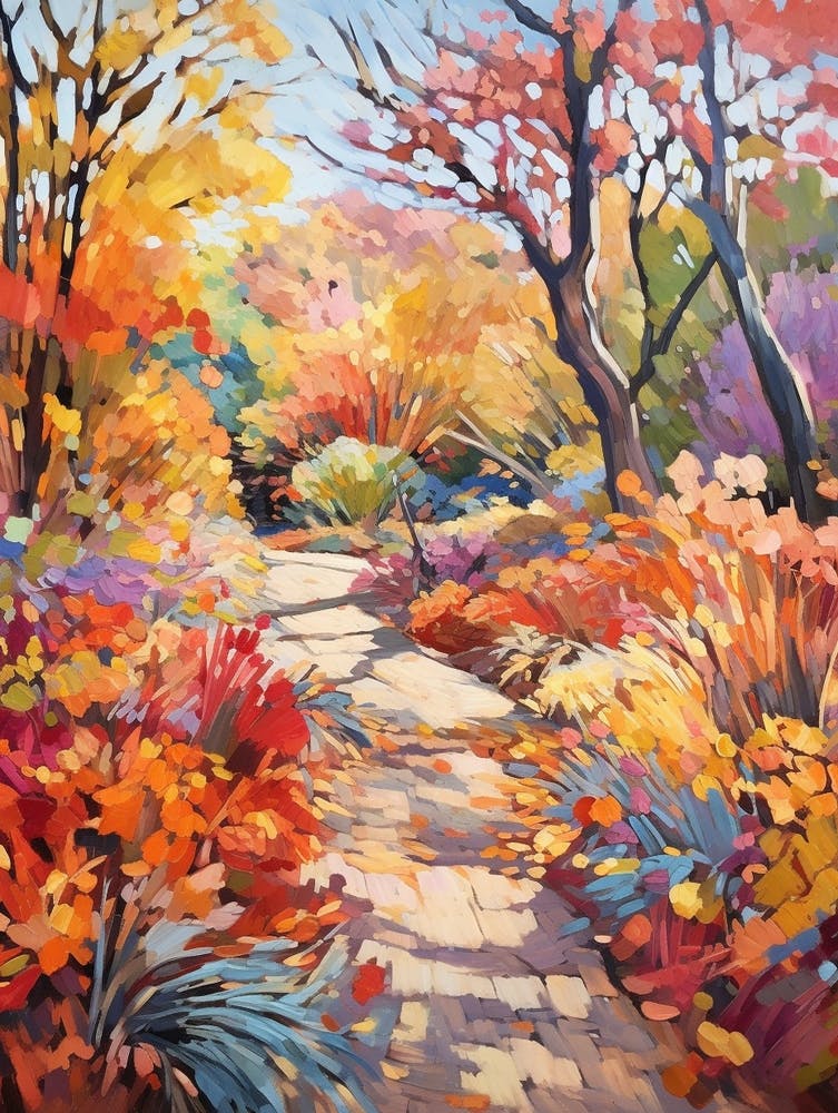 Autumn Gardens Painting San Diego Botanic Garden Usa 3