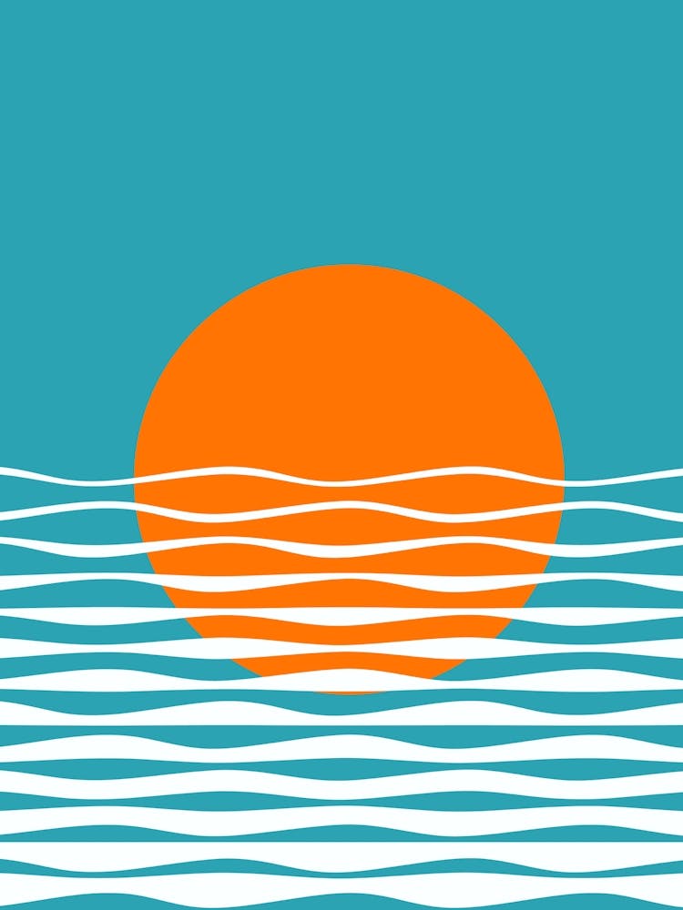 A Wave lines and Sun
