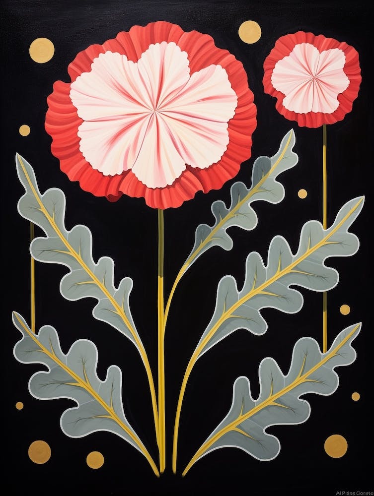 Carnation 2 Hilma Af Klint Inspired Flower Illustration