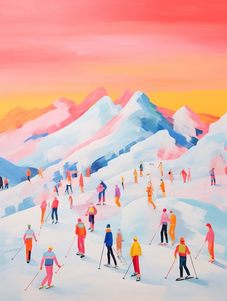 Abstract Impressionist Ski Hill 1