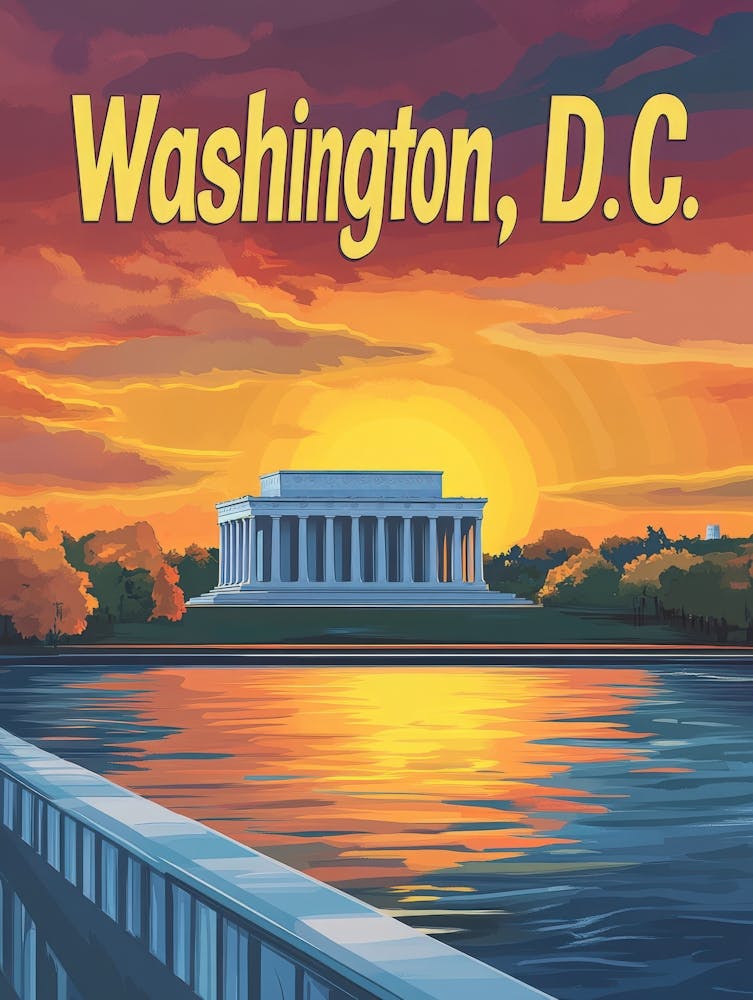 Aihrgdesign A Retro Travel Poster For Washington DC 3