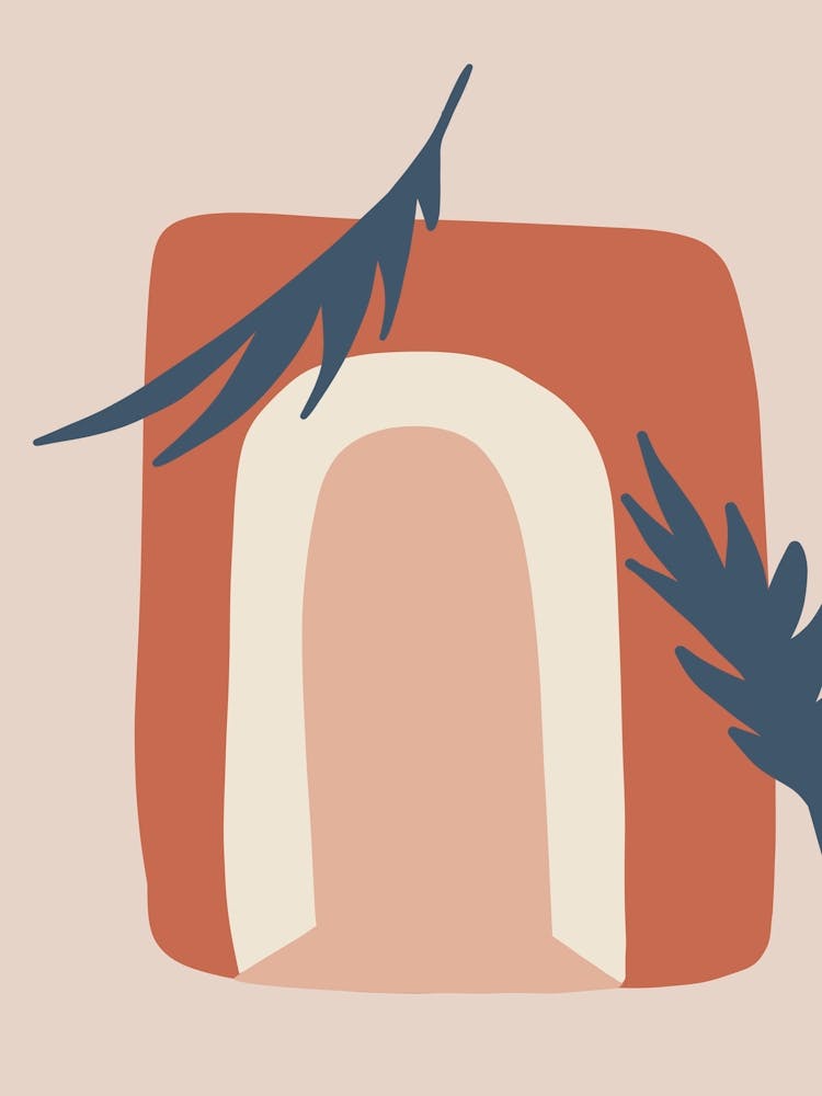 Archway. Egypt - boho travel pastel vector minimalist poster