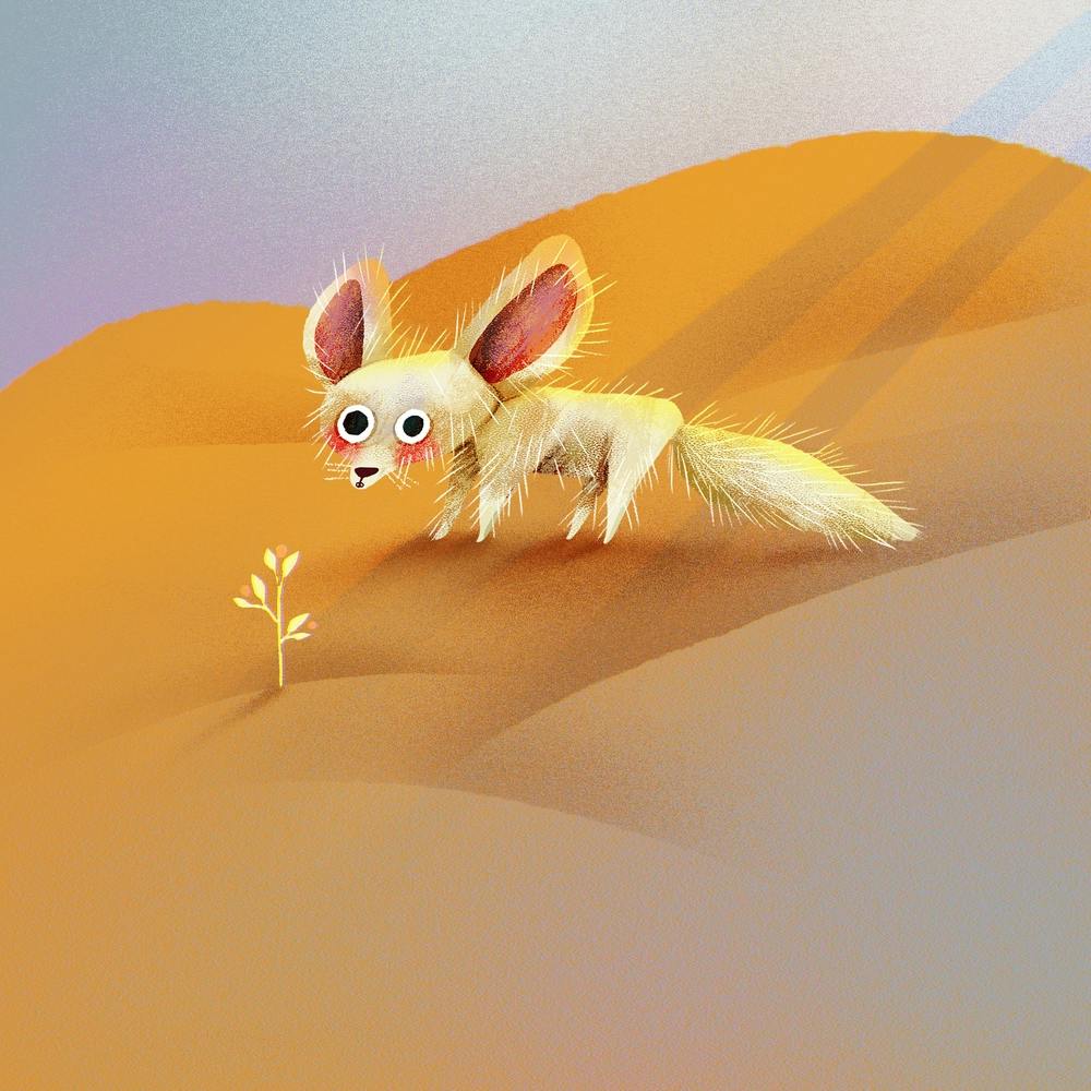 Fennec in the desert