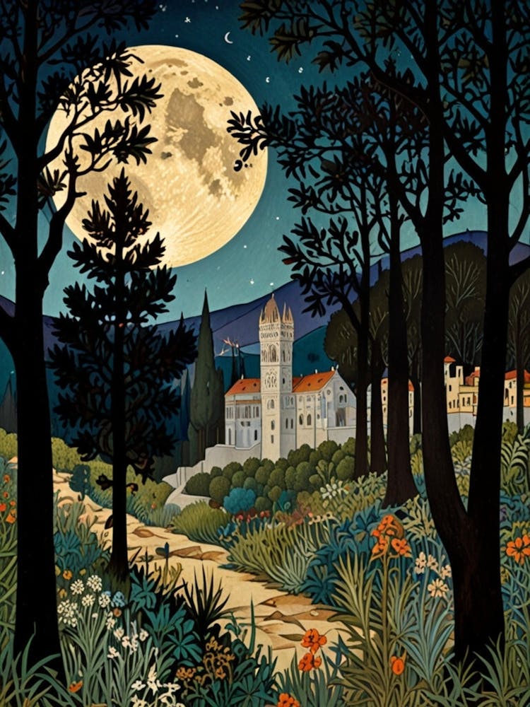 William Morris Moonlight In The Woods 133
