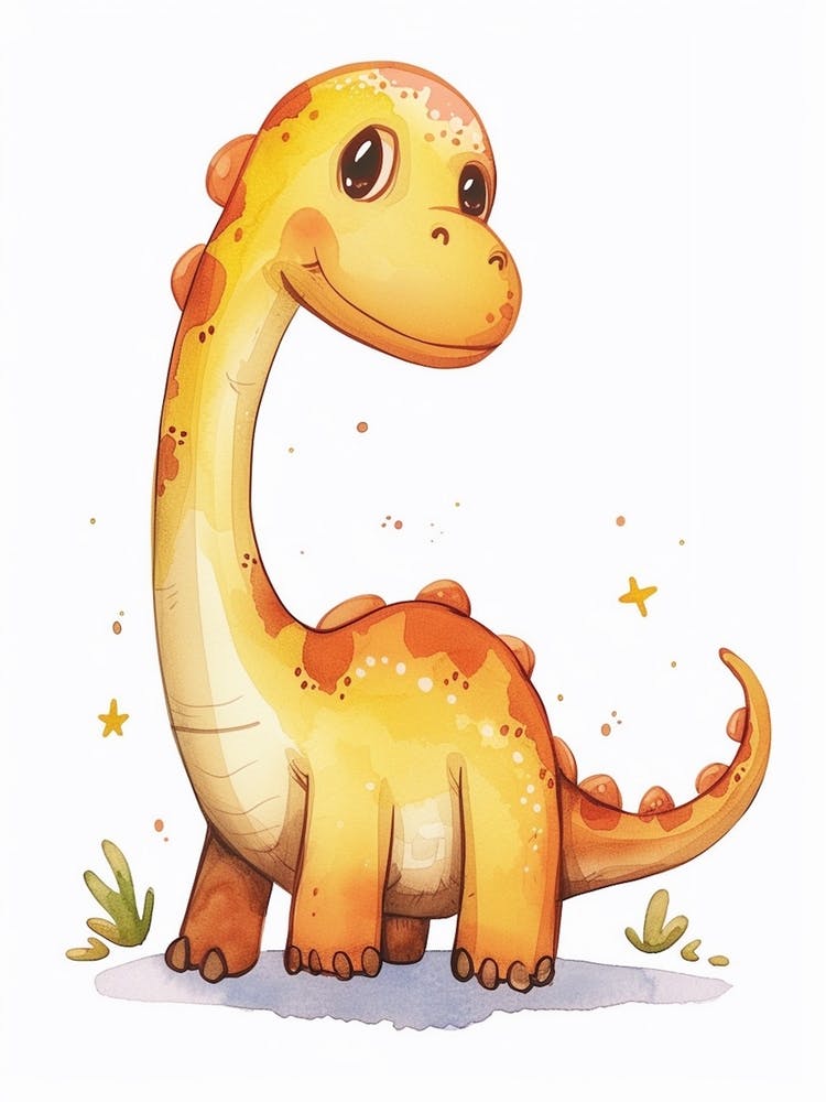 Cute Cartoon Dinosaur Illustration 2