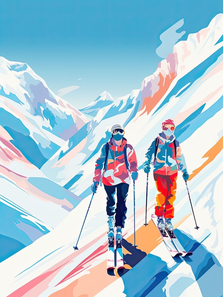 Heavenly Mountain   California Nevada Usa, Ski Resort Illustration 1